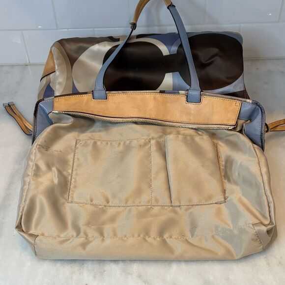 Coach Bag Purse Handbag Charlie Chelsea Sateen Scarf Print Colorful Tote Bag - Picture 16 of 16